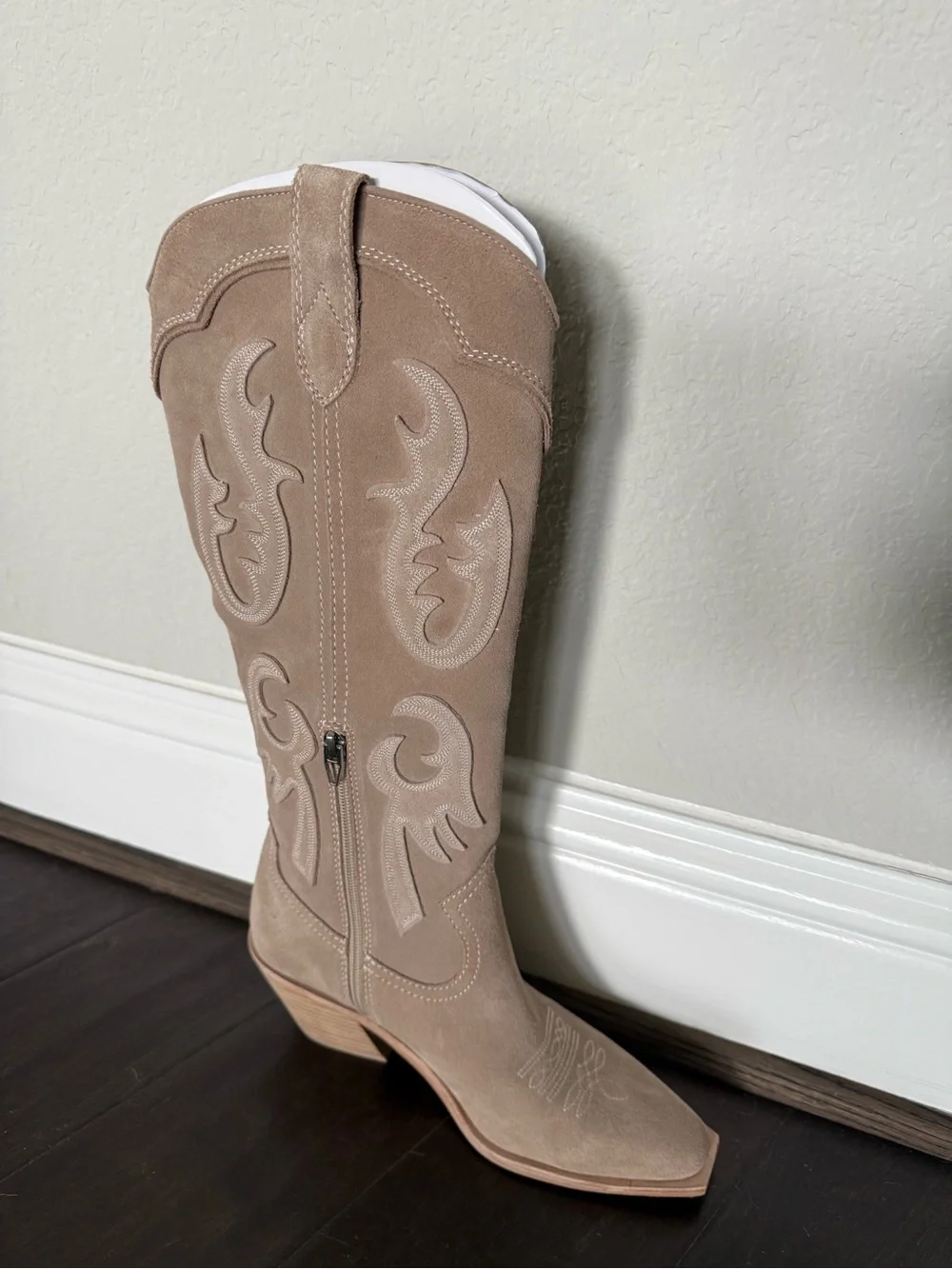 Dolce Vita Over-the-Knee Suede Boots in Beige